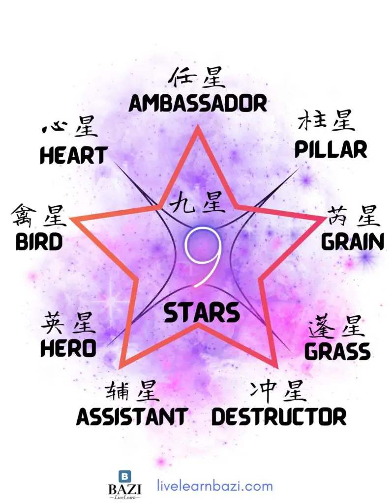 The 9 Stars in Qi Men